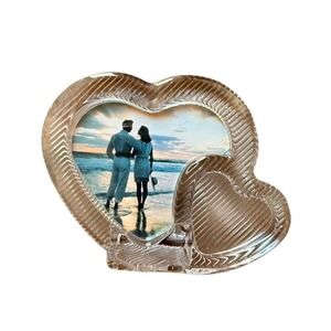 Clear Glass Heart Standing Frame